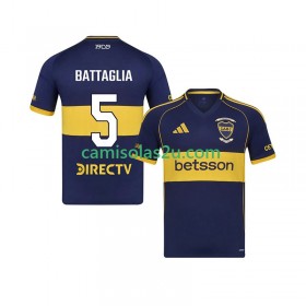 Camisolas de futebol CA Boca Juniors Rodrigo Battaglia 5 Equipamento Principal 2025/26 Manga Curta